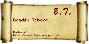 Bogdán Tiborc névjegykártya